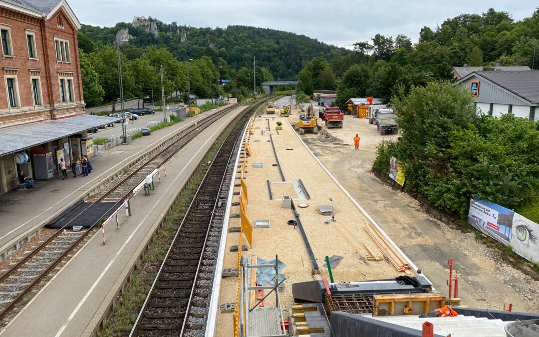 Blaubeuren Neubau Bahnsteige mit Anbindung an Bestandsfußgängerüberführung Strecke 4540, Ulm-Sigmaringen